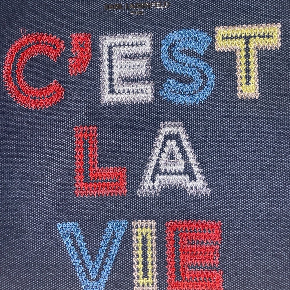 Karl Lagerfeld Blue C'est La Vie Tote